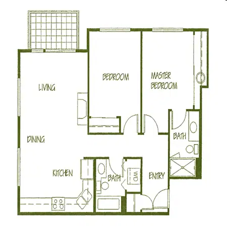 2 Bedroom 2 Bath A 603 floor plan